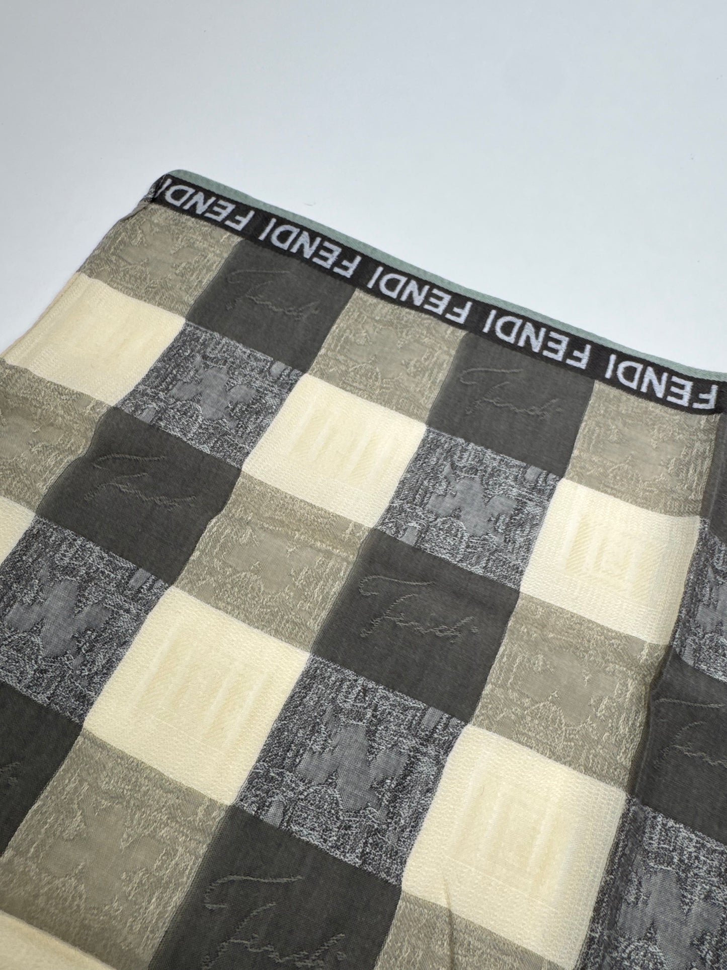 Vintage Fendi Checked Scarf brown beige