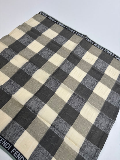 Vintage Fendi Checked Scarf brown beige