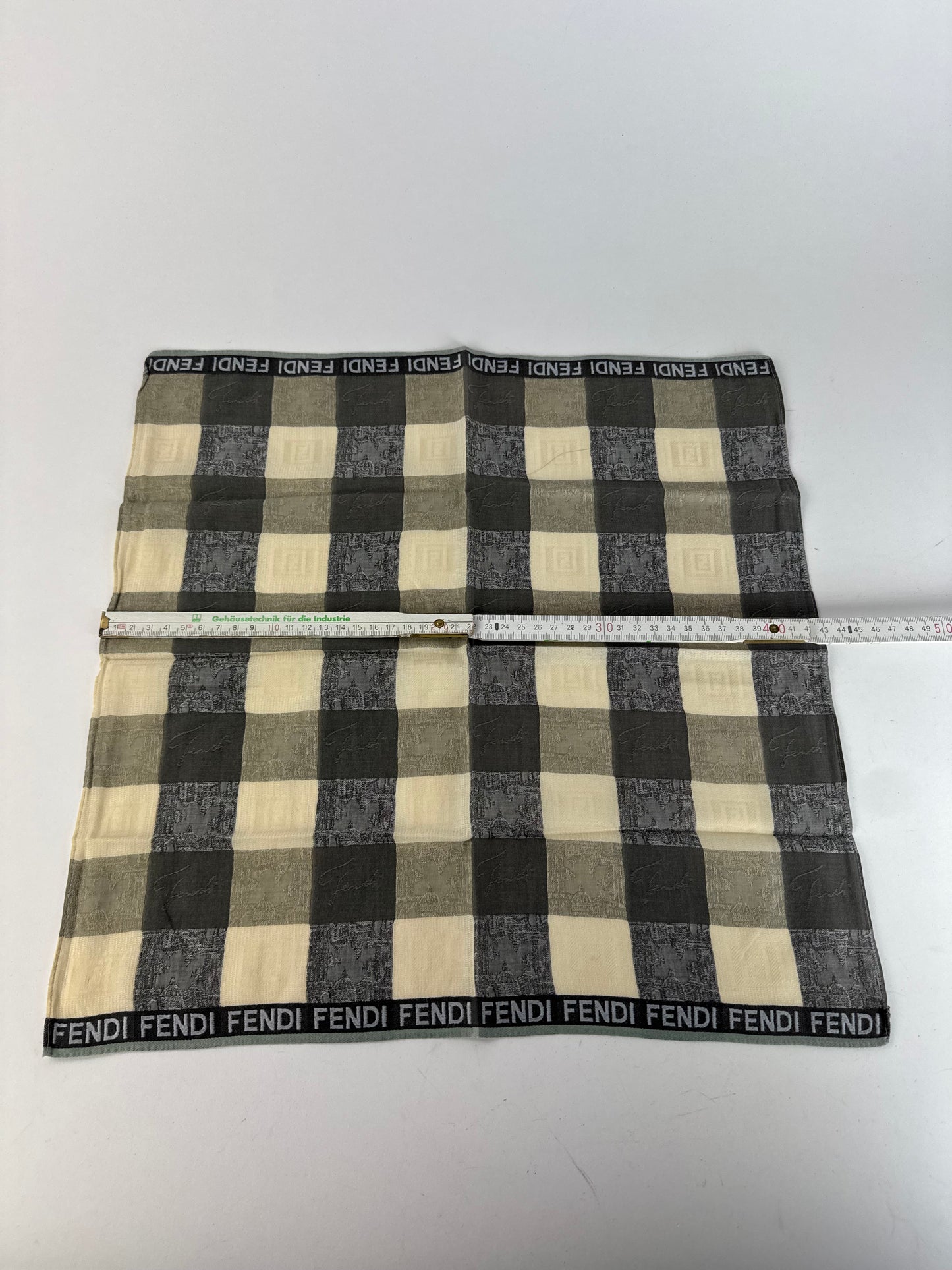 Vintage Fendi Checked Scarf brown beige