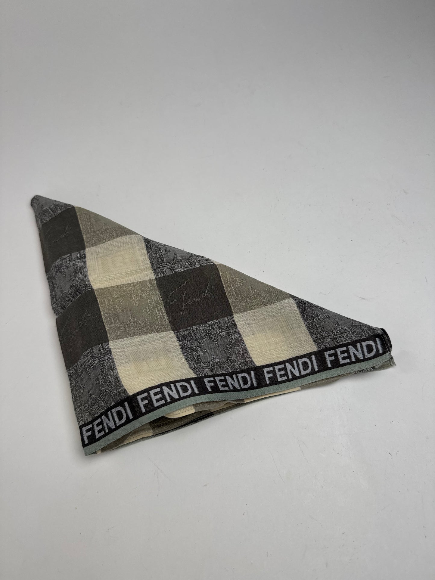 Vintage Fendi Checked Scarf brown beige