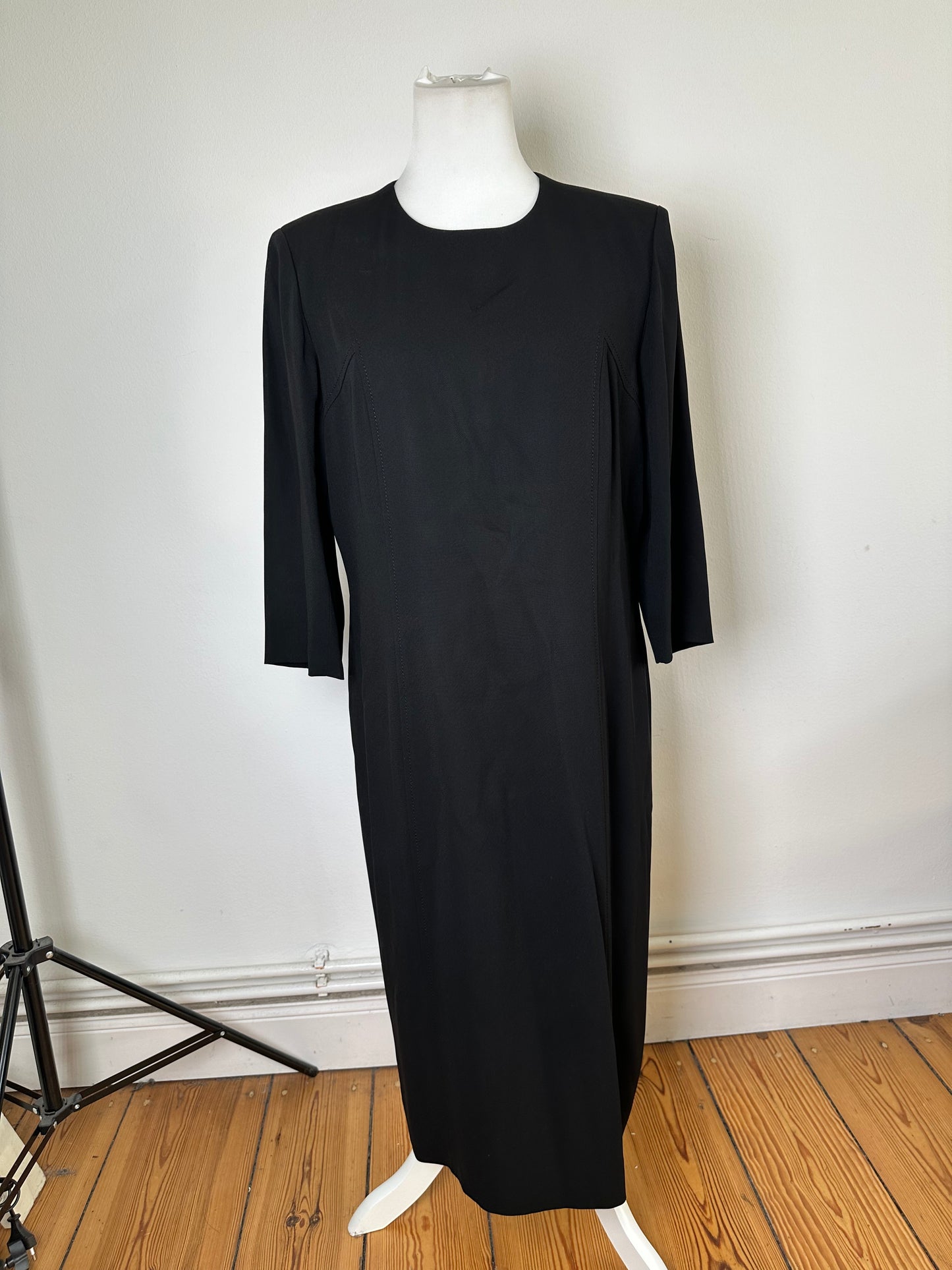 Vintage Givenchy Jersey Midi Dress Black M