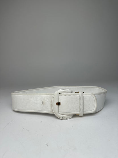 Vintage Dior Leather Belt White