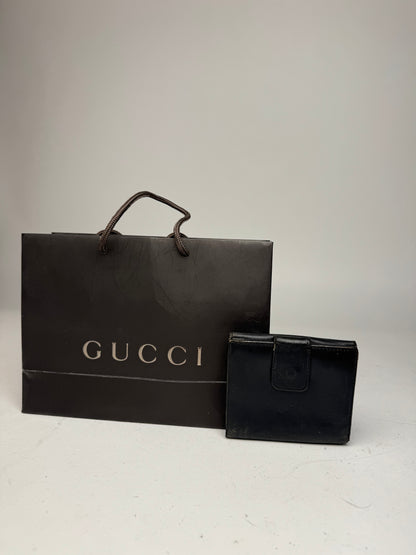 Vintage Gucci Bamboo Leather Wallet black