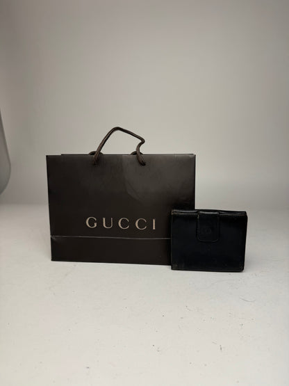 Vintage Gucci Bamboo Leather Wallet black