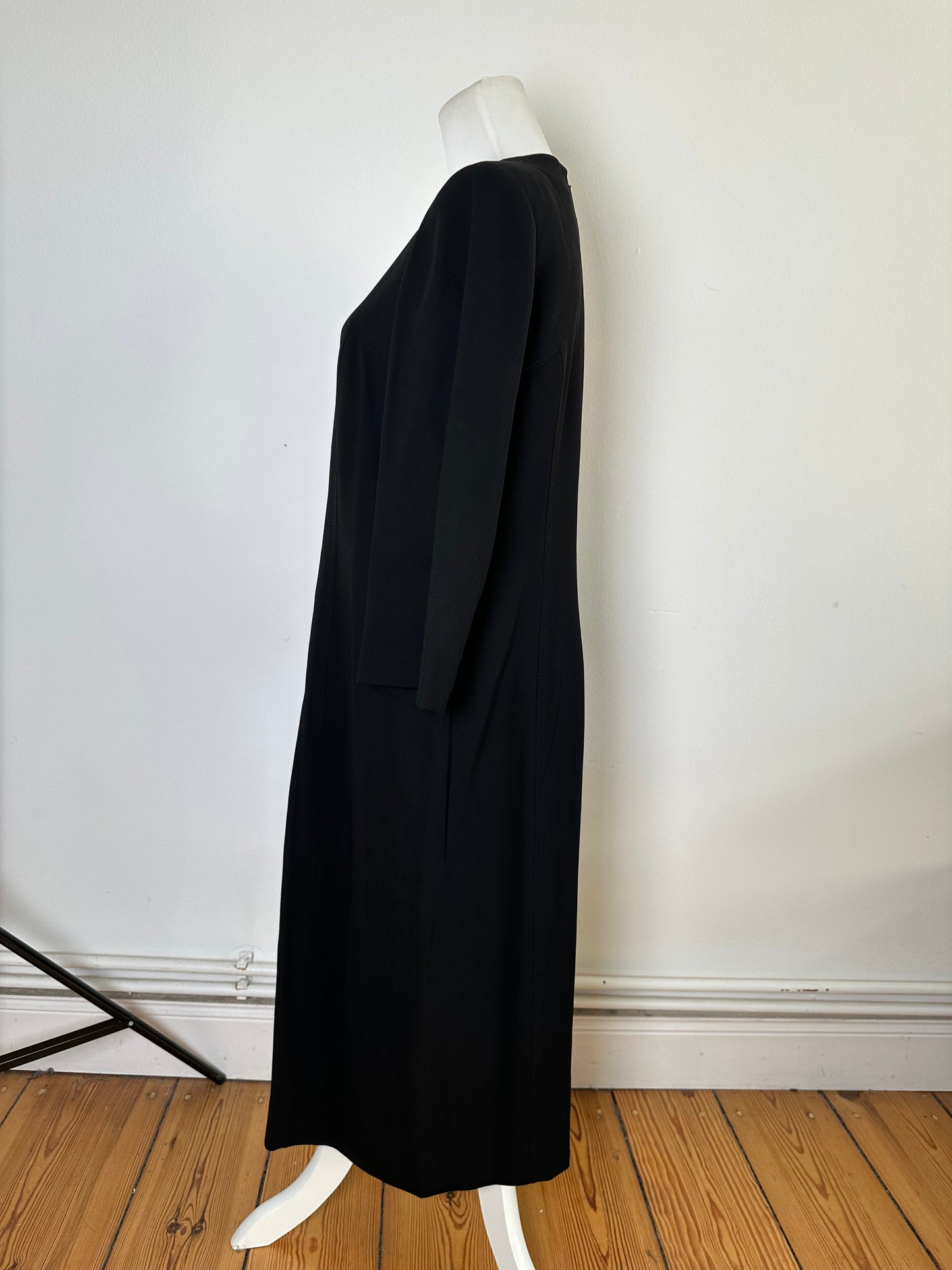 Vintage Givenchy Jersey Midi Dress Black M