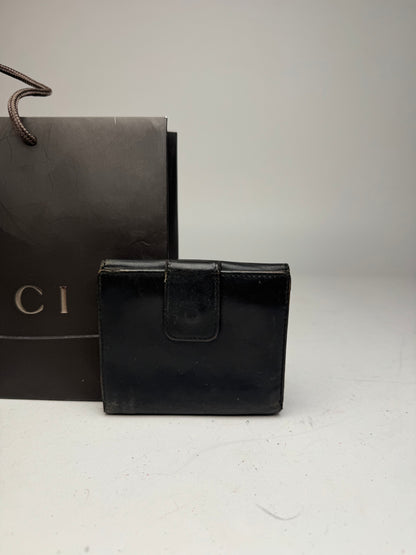 Vintage Gucci Bamboo Leather Wallet black