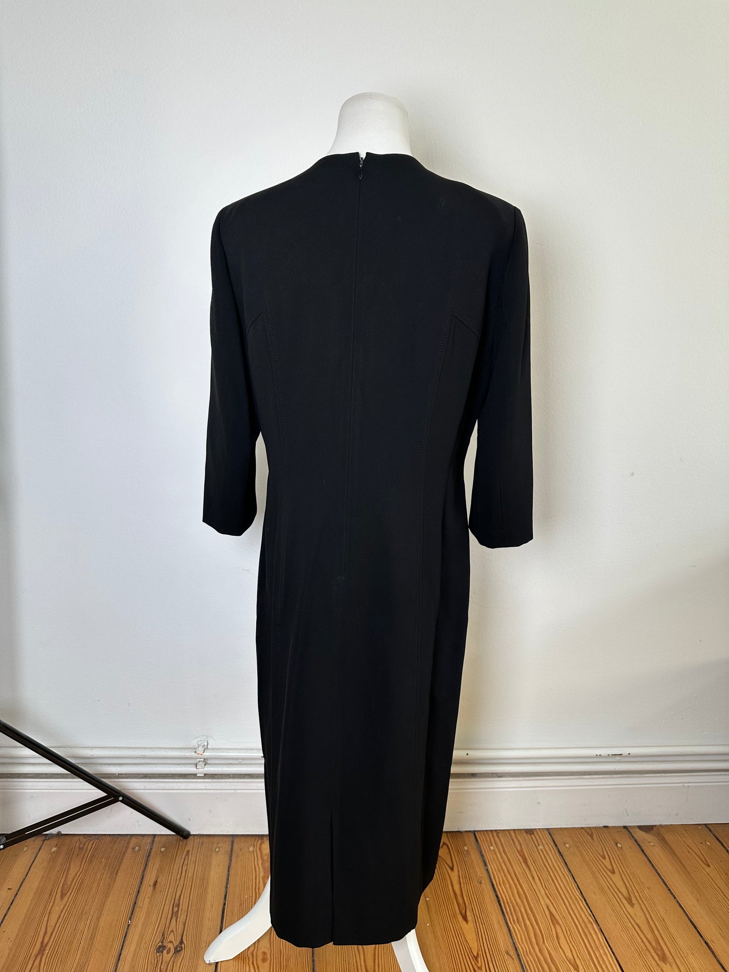 Vintage Givenchy Jersey Midi Dress Black M