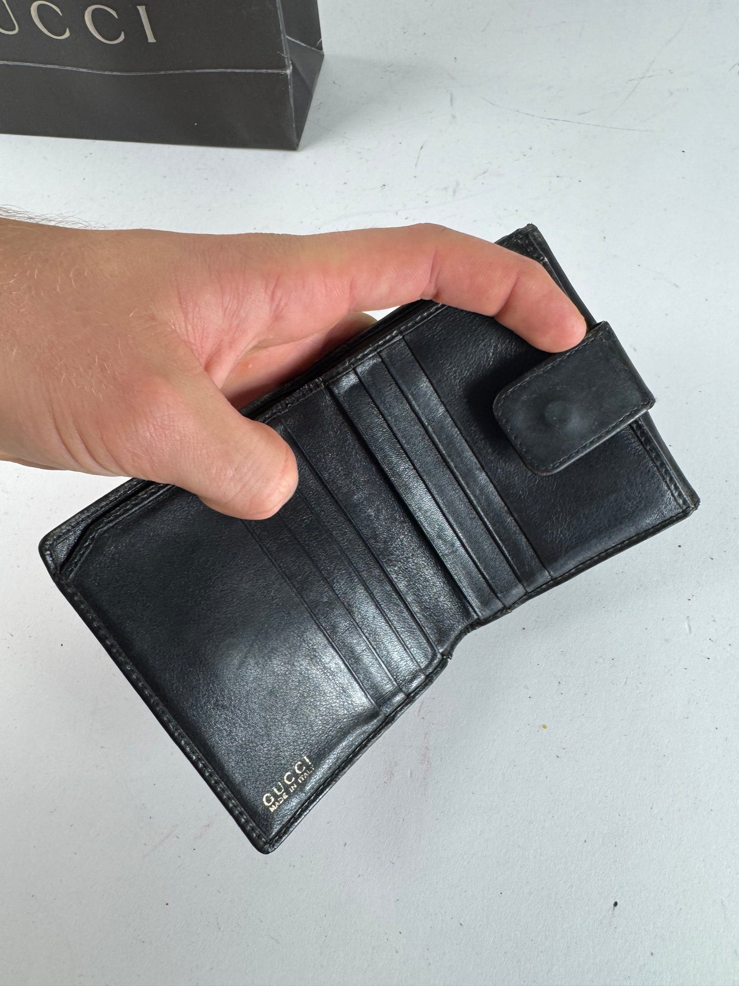Vintage Gucci Bamboo Leather Wallet black