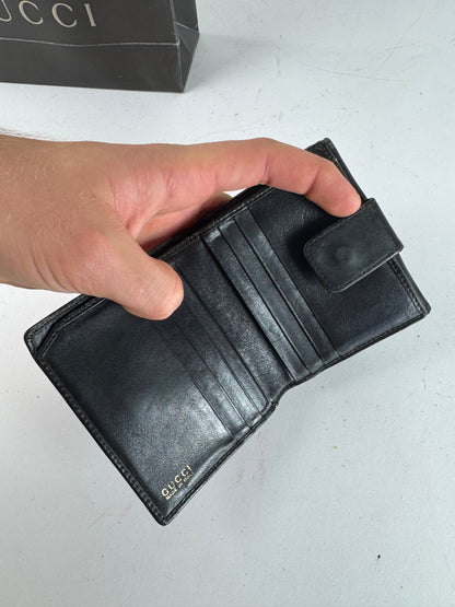 Vintage Gucci Bamboo Leather Wallet black