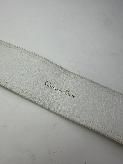 Vintage Dior Leather Belt White