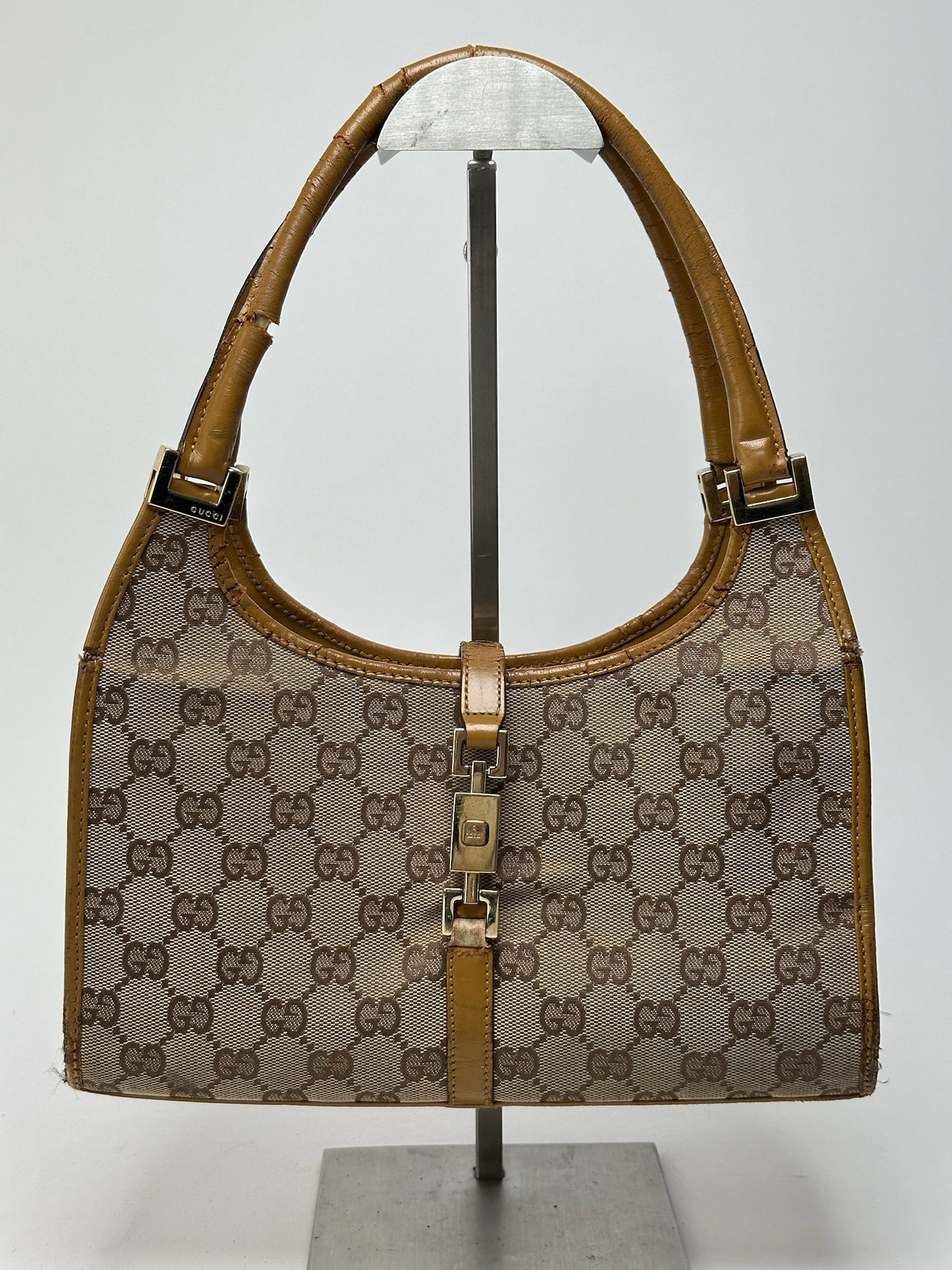 Sac Gucci Jackie Monogram vintage beige marron