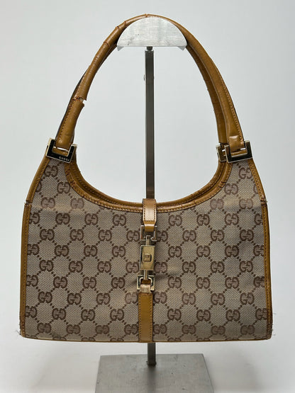 Sac Gucci Jackie Monogram vintage beige marron