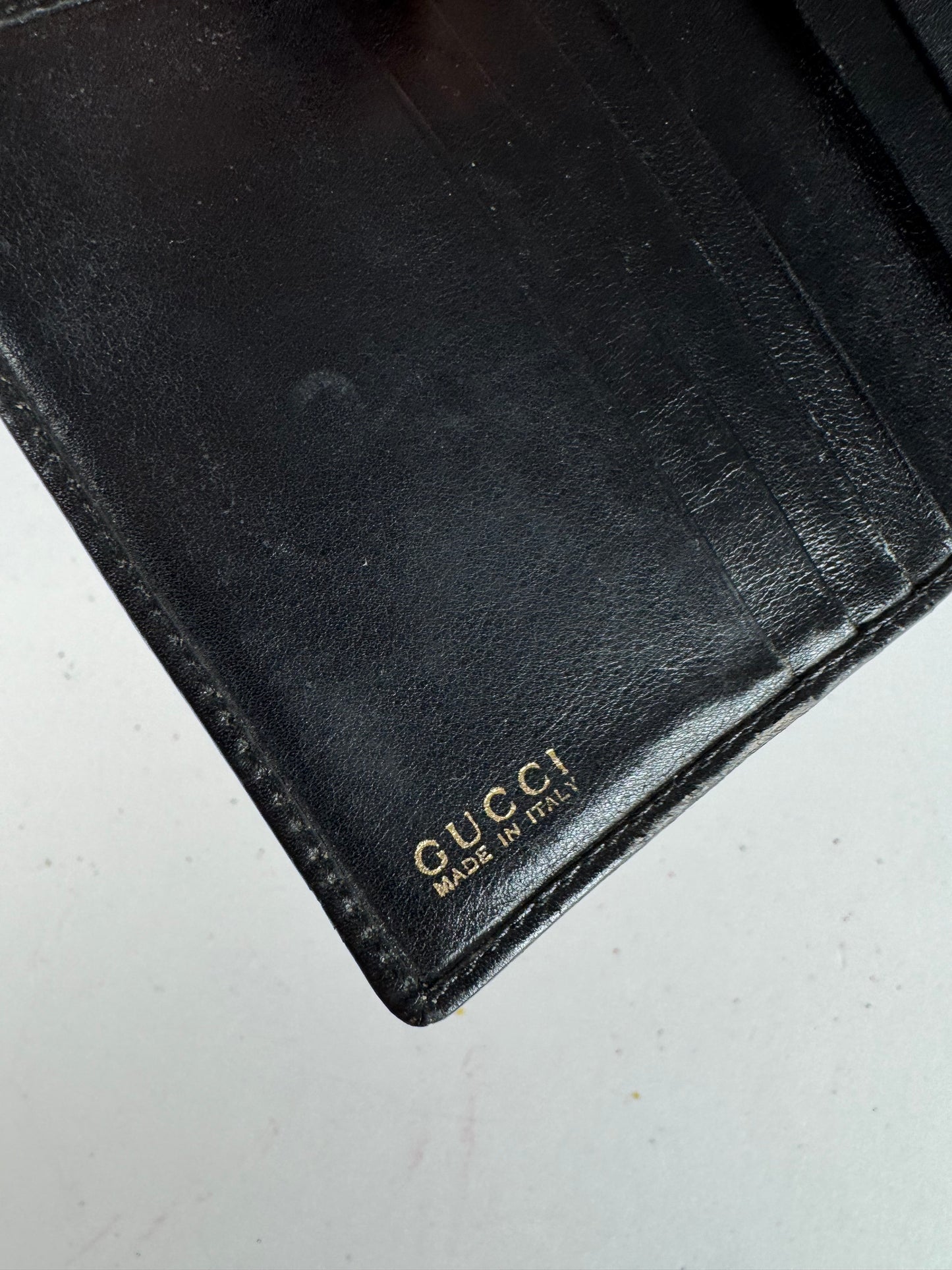 Vintage Gucci Bamboo Leather Wallet black