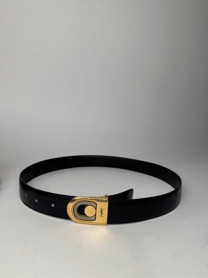 Vintage Yves Saint Laurent Leather Belt Black