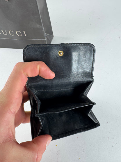 Vintage Gucci Bamboo Leather Wallet black