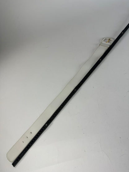 Vintage Dior Leather Belt White