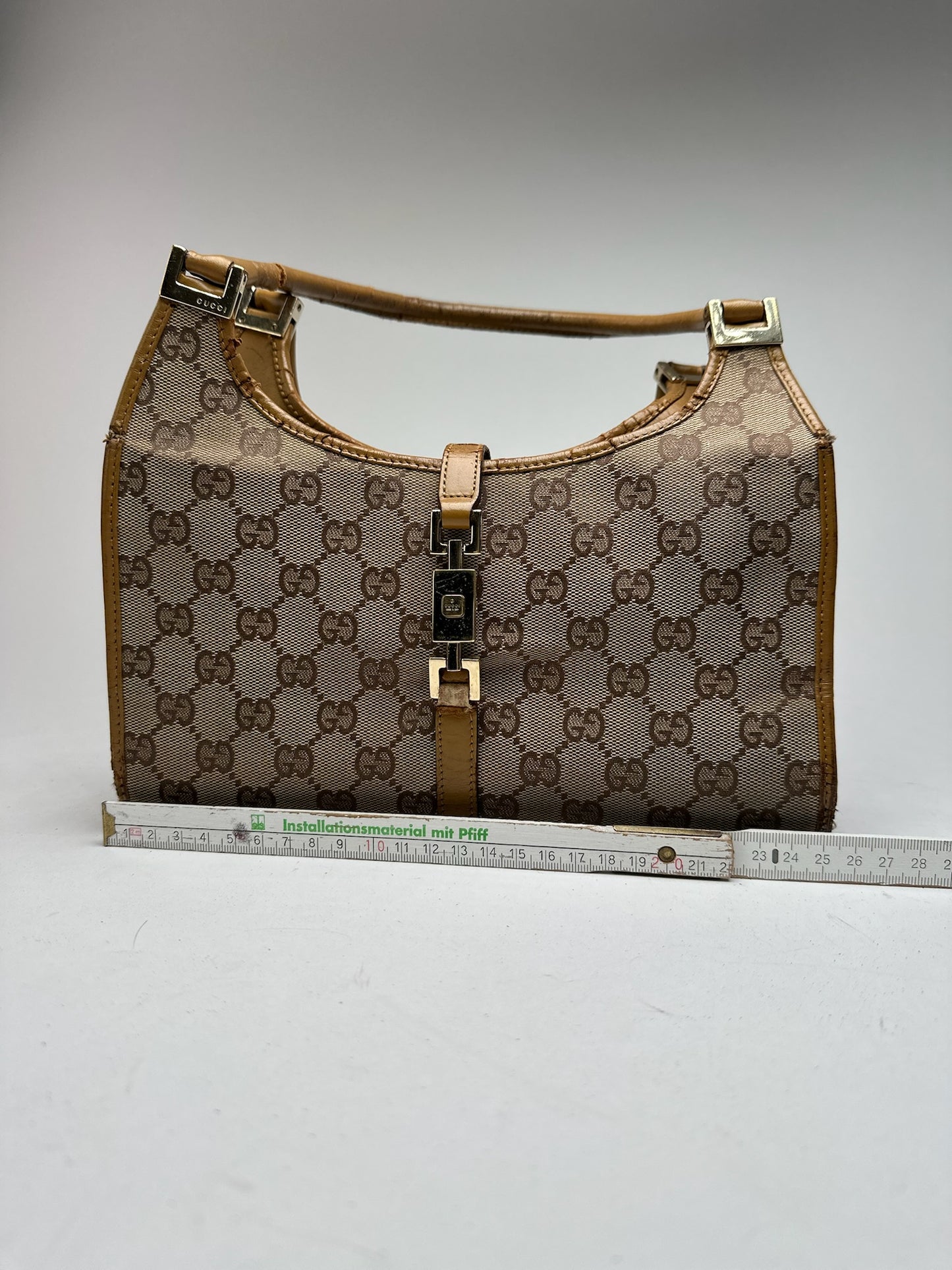 Sac Gucci Jackie Monogram vintage beige marron