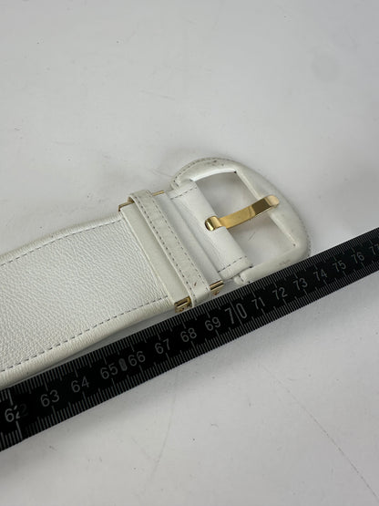 Vintage Dior Leather Belt White