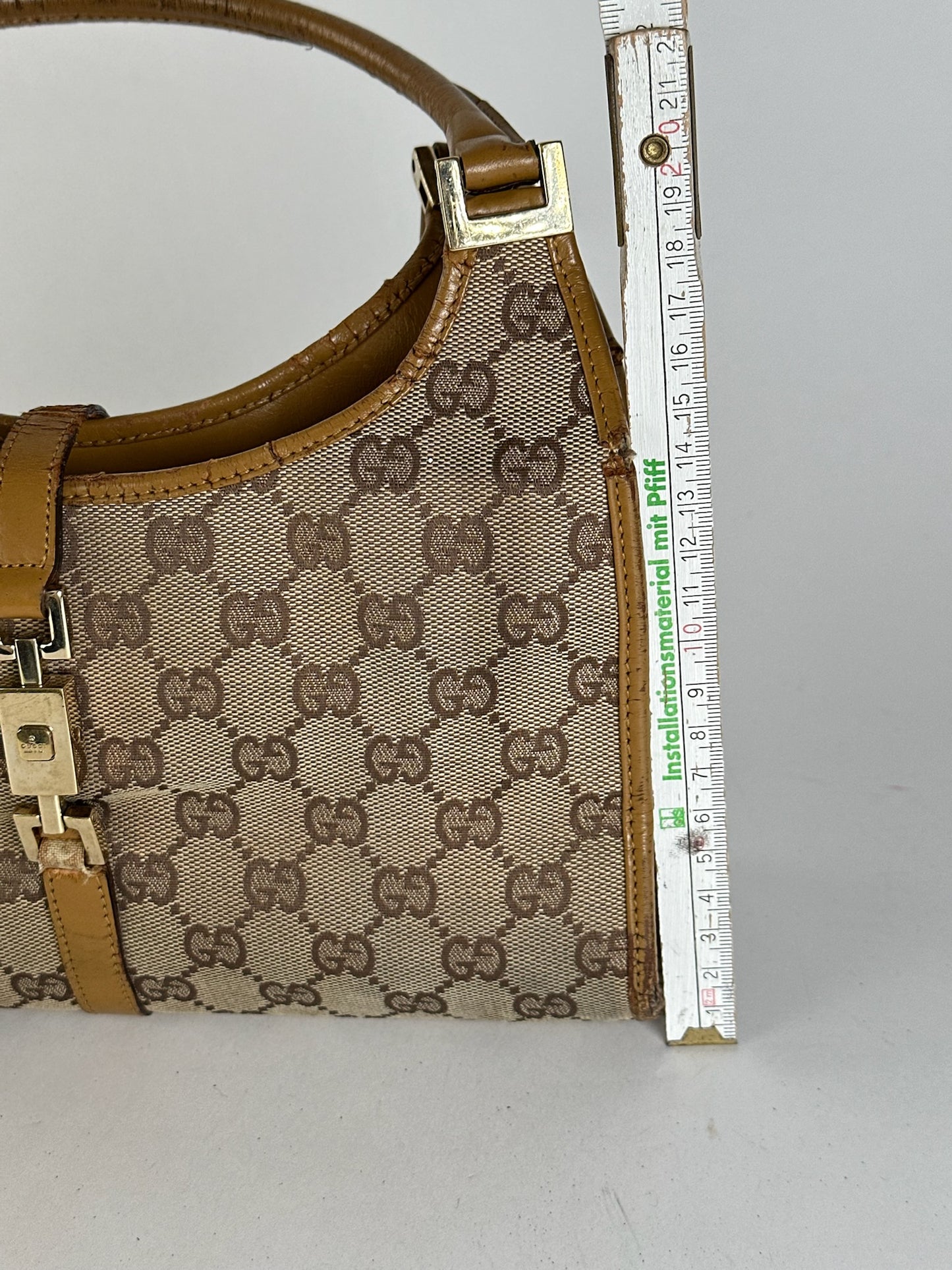 Sac Gucci Jackie Monogram vintage beige marron