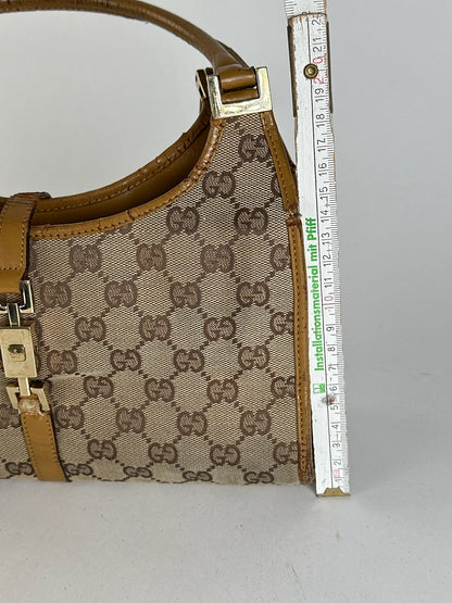 Sac Gucci Jackie Monogram vintage beige marron