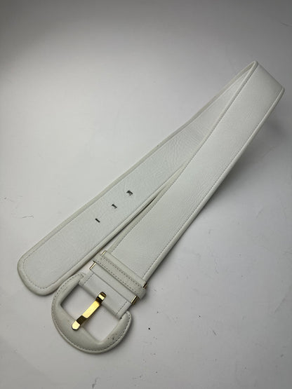Vintage Dior Leather Belt White