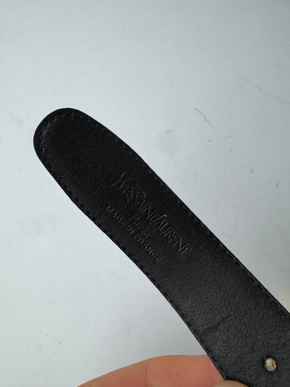 Vintage Yves Saint Laurent Leather Belt Black