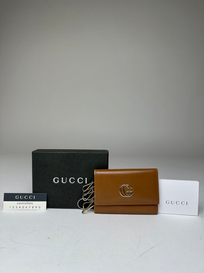 Vintage Gucci GG Leather Key Holder Brown