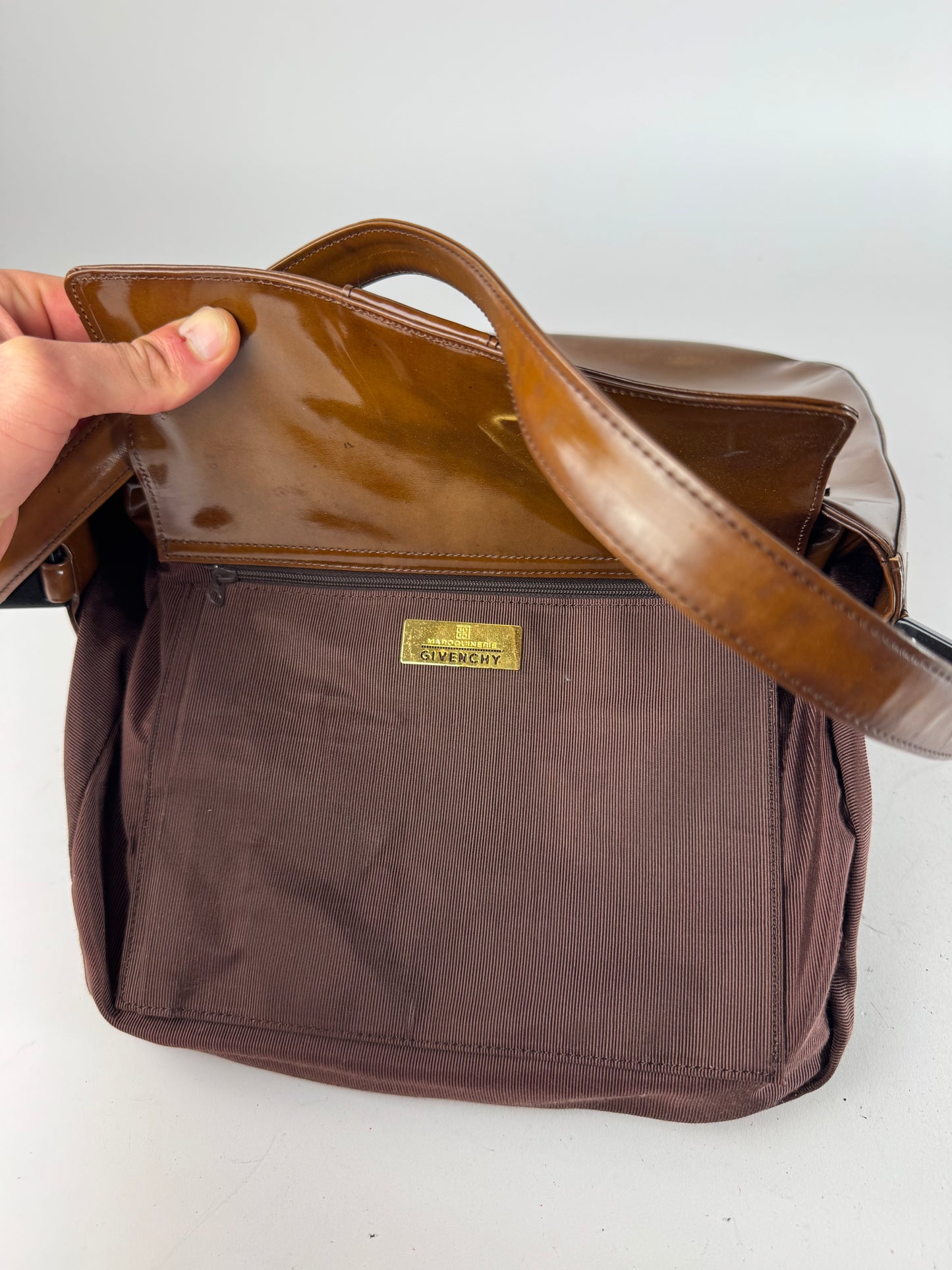 Vintage Givenchy Patent Leather Bag brown