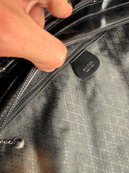 Vintage Gucci 2 Way Bamboo Bag black