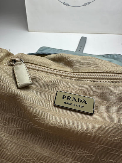 Vintage Prada Light Blue Polyester Crossbody Bag