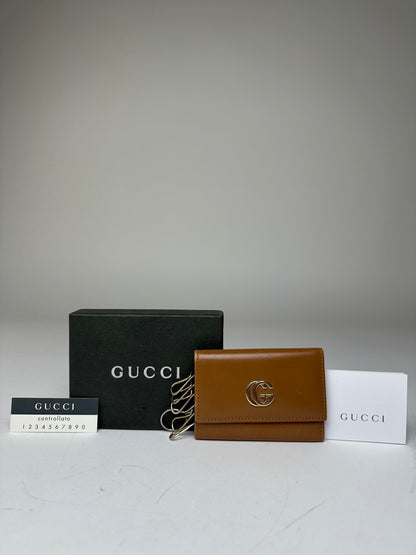 Vintage Gucci GG Leather Key Holder Brown