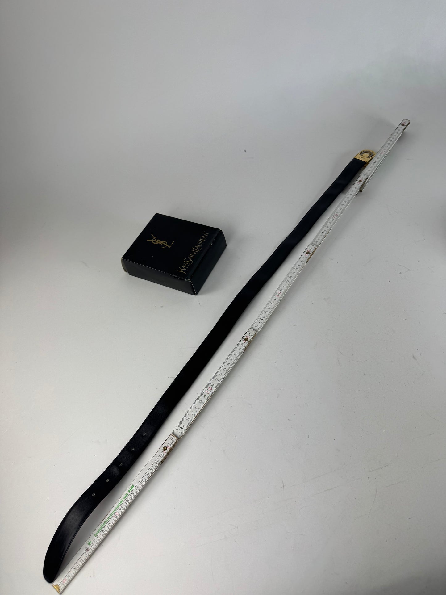 Vintage Yves Saint Laurent Leather Belt Black