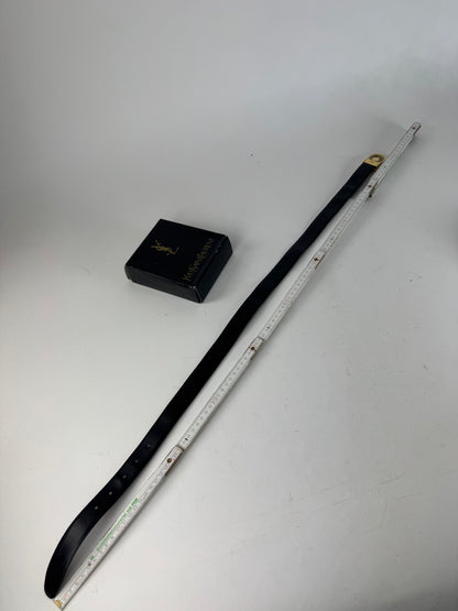 Vintage Yves Saint Laurent Leather Belt Black
