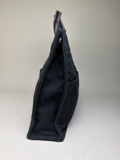 Vintage Hermes Canvas Tote Bag Black Dark Grey