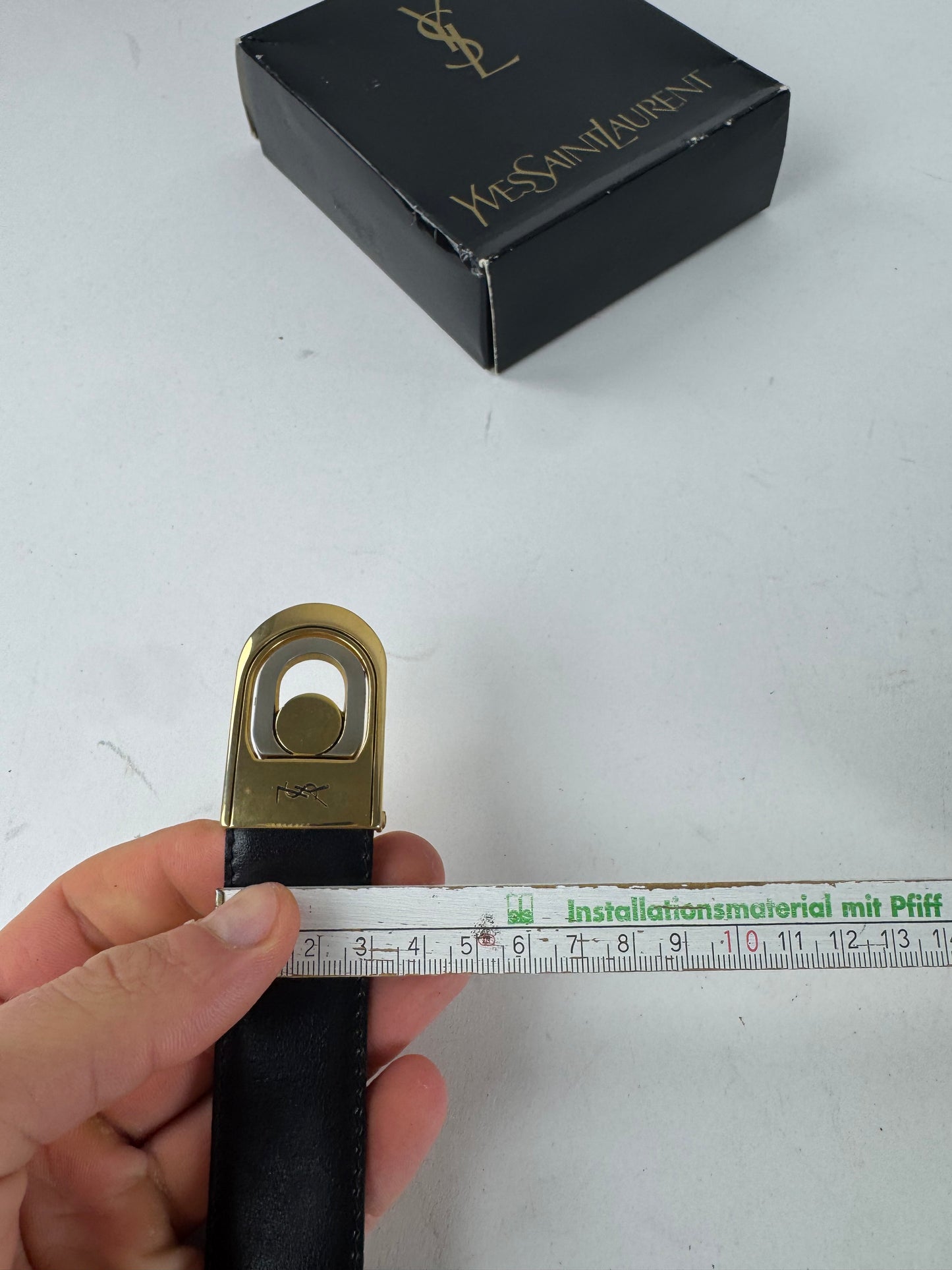 Vintage Yves Saint Laurent Leather Belt Black