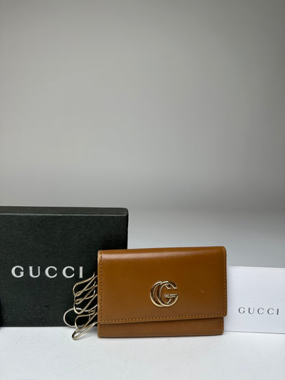 Vintage Gucci GG Leather Key Holder Brown