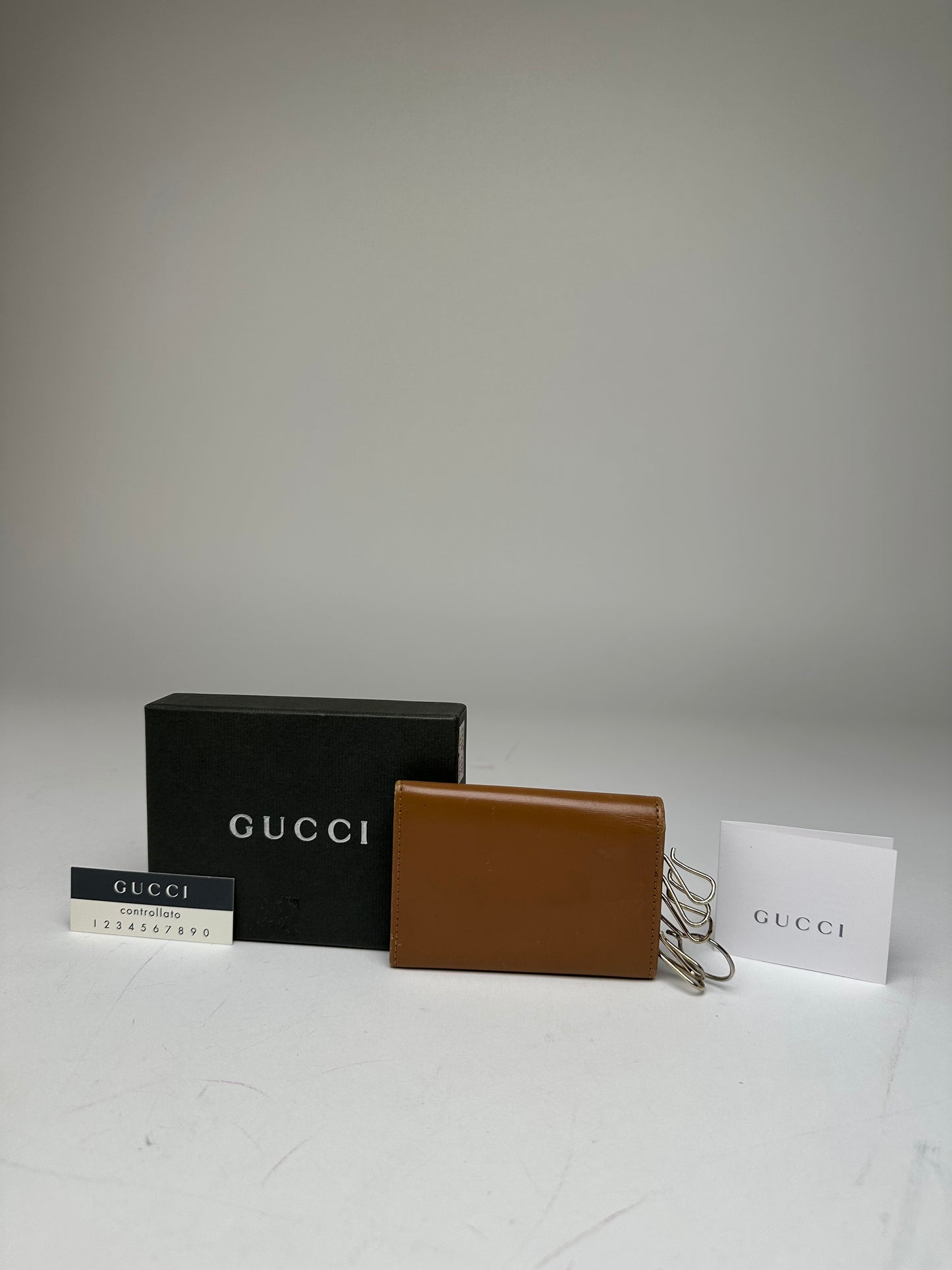 Vintage Gucci GG Leather Key Holder Brown
