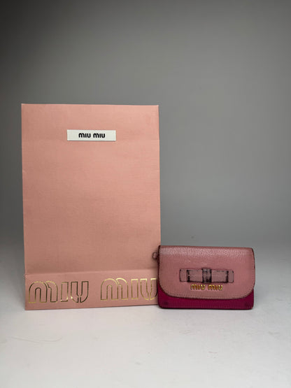 Vintage Miu Miu Leather Card Holder Pink Purple