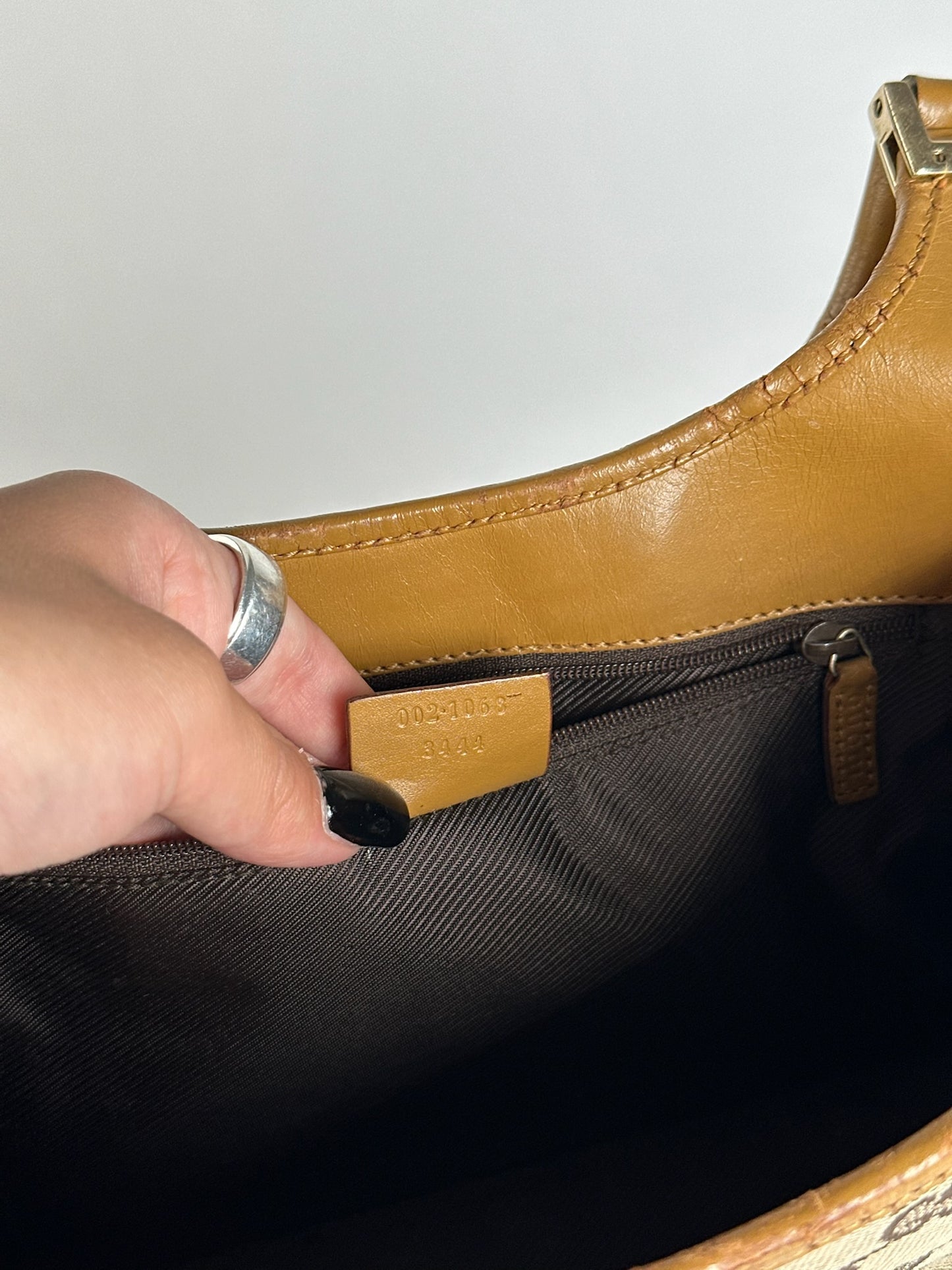 Sac Gucci Jackie Monogram vintage beige marron