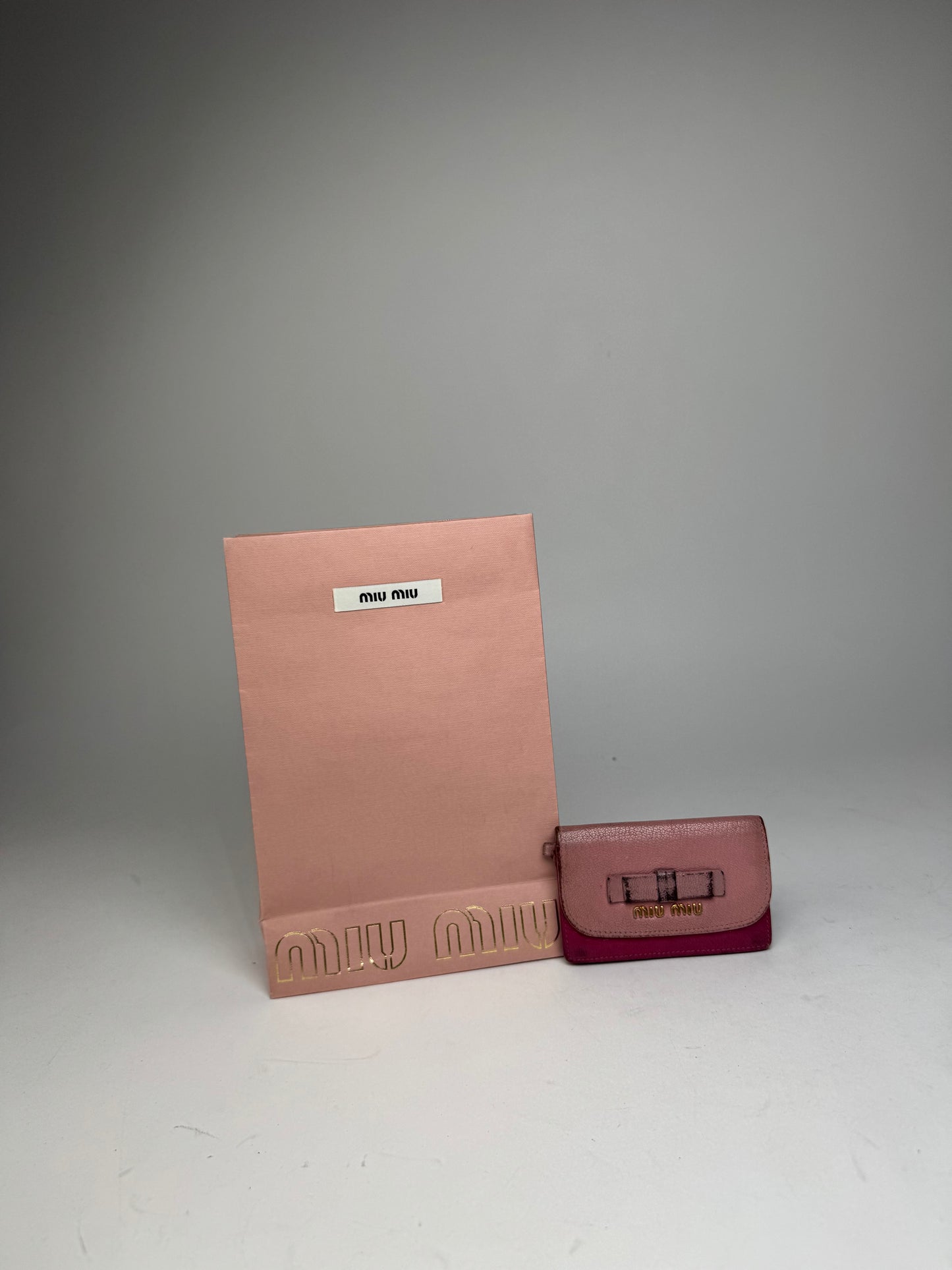 Vintage Miu Miu Leather Card Holder Pink Purple