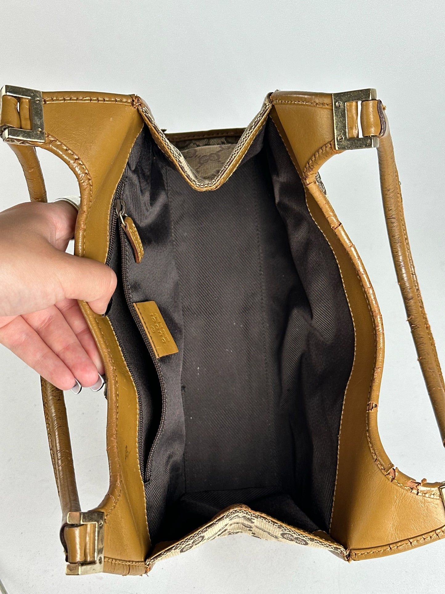 Sac Gucci Jackie Monogram vintage beige marron