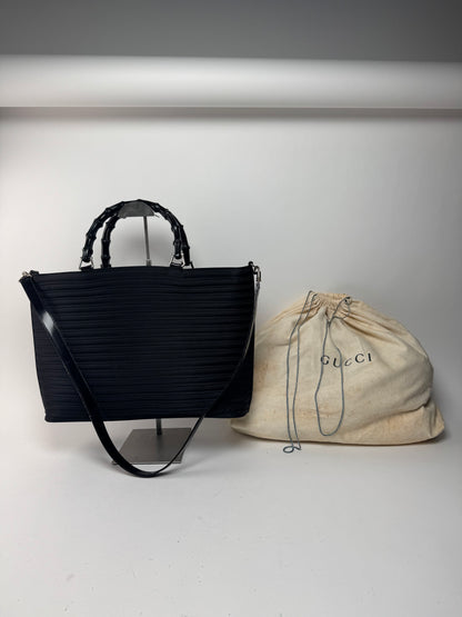 Vintage Gucci 2 Way Bamboo Bag black