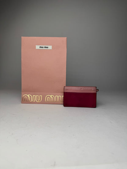 Vintage Miu Miu Leather Card Holder Pink Purple