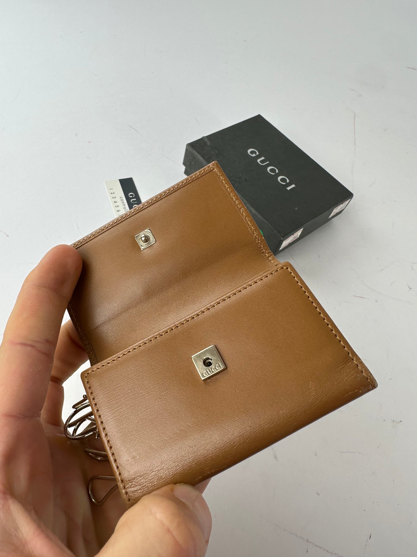 Vintage Gucci GG Leather Key Holder Brown