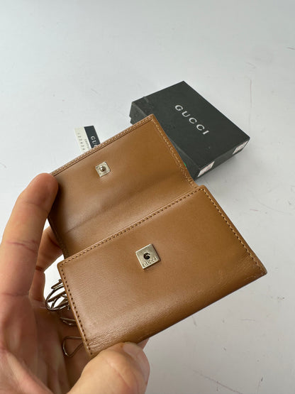 Vintage Gucci GG Leather Key Holder Brown
