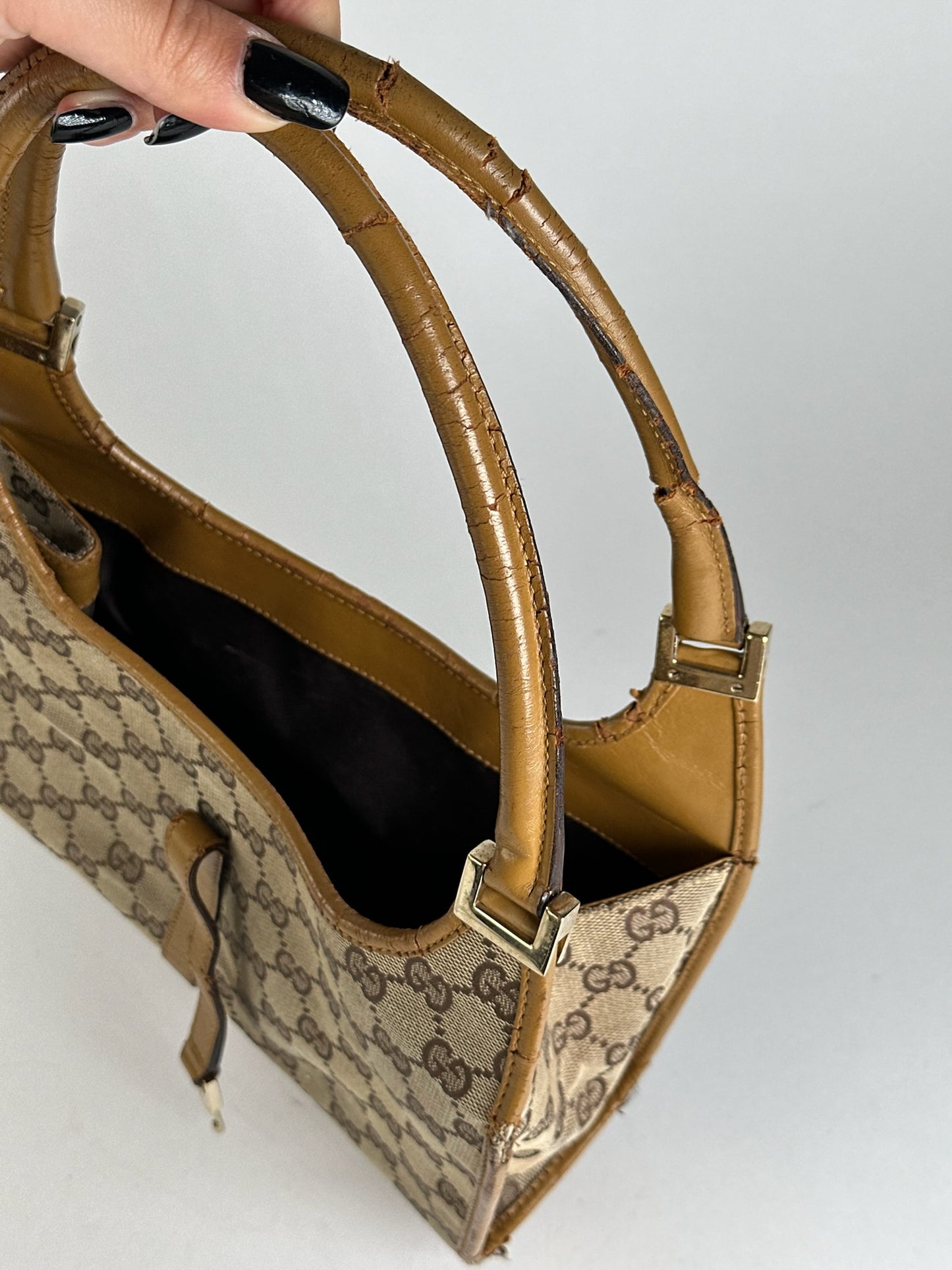 Sac Gucci Jackie Monogram vintage beige marron