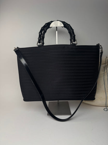 Vintage Gucci 2 Way Bamboo Bag black