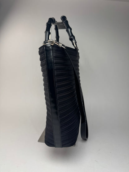 Vintage Gucci 2 Way Bamboo Bag black