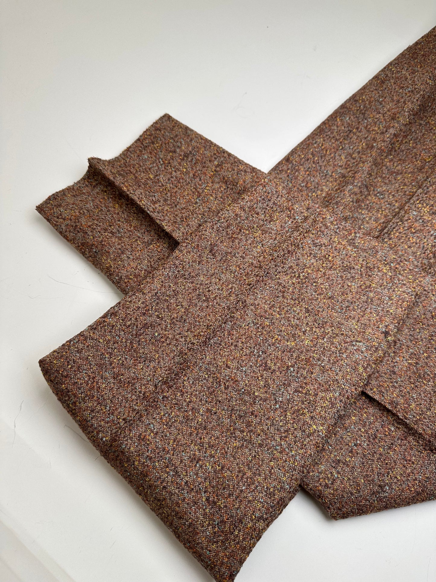 Vintage Chloe Wool Trousers Rust Brown Cream M