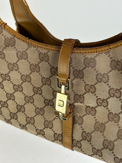 Sac Gucci Jackie Monogram vintage beige marron